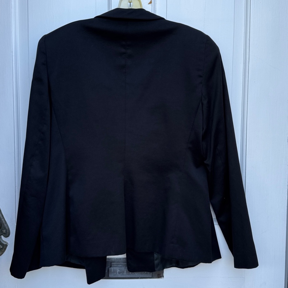 GIORGIO ARMANI BLACK COTTON DOUBLE BREASTED LINED BLAZER JACKET SIZE EU48 US12 - Picture 2 of 10